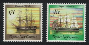 Papua NG Ships 2v 1988 MNH SG#547=555