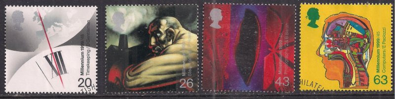 GB 1999 QE2 Set Millennium Series Inventor's Tale SG 2069 -72 ex fdc ( AA1358