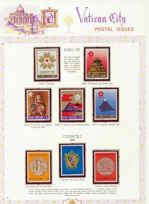 VATICAN 1967/71 Religion Art Airs MNH on Pages(Appx 80 Items) (Crw823