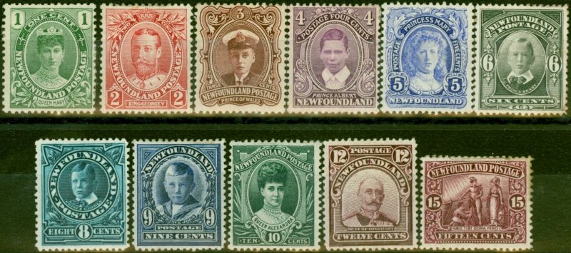 Newfoundland 1911 Set of 11 SG117-127 Good MM 