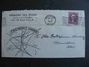 USA advertising cover Fremont Tea Store Fremont OH 1933 