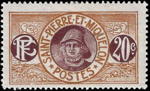 St Pierre & Miquelon 1909 Sc 87 mh f