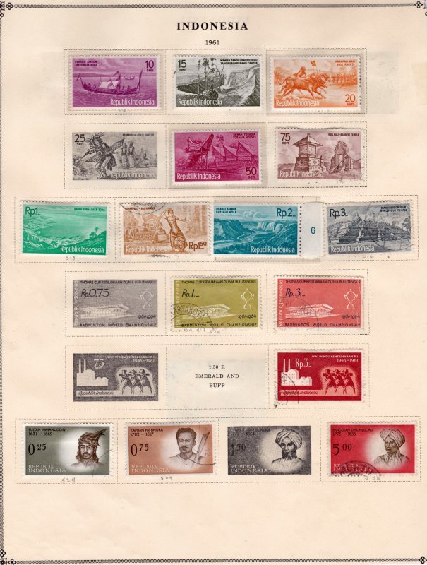 Indonesia Stamp Collection on pages   ........   see details below