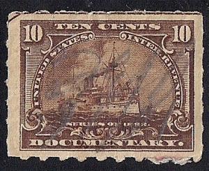 R168 10 cents Documentary Battleship Stamps used VF