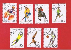 Tanzania #1018-1024  VF used  Sports  Free S/H