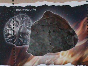 MALDIVES-2019   BEAUTIFUL METORITES-FOSSILES CTO SHEET VERY FINE LAST ONE