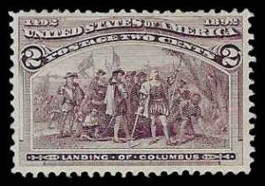 PCBstamps  US # 231 2c Columbian Exposition, bro violet, MNH