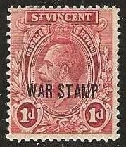 St Vincent MR2, mint, hinge remnant. 1916.  (S1330)