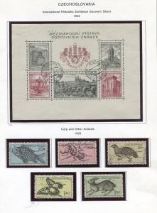 Chechoslovakia 1955 sheet Mi block 16  stamps Mi 925-9 Used CV €44 7161