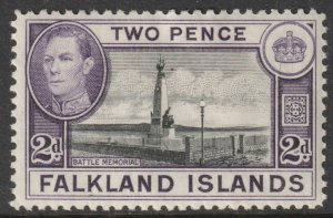 Falkland Islands Scott 86 - SG149, 1938 George VI 2d Violet MH*