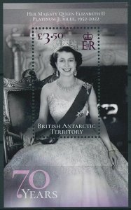 BAT 2022 MNH Royalty Stamps Queen Elizabeth II Platinum Jubilee 1v M/S 