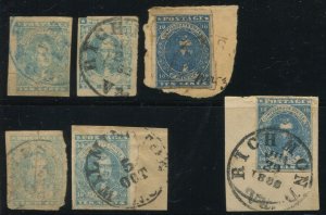 Confederate States 2 Student's Lot of 6 Used Stamps BY2204