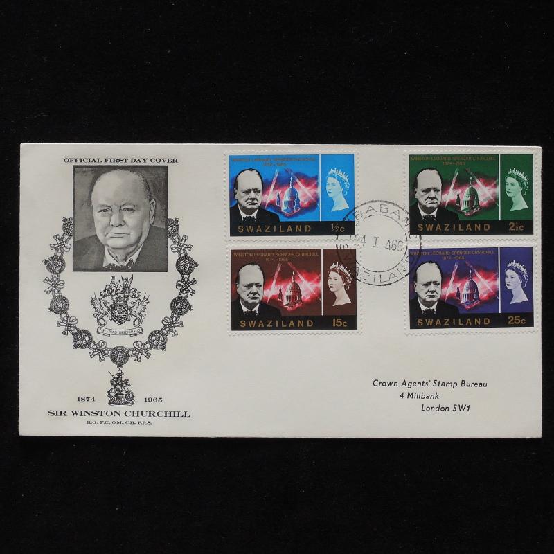 ZS-AB422 SWAZILAND GBC - Churchill, 1966 Fdc, Death Of Sir W. Churchill Cover