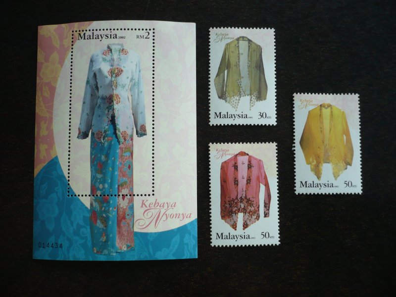 Stamps - Malaysia - Scott# 900-903 - Mint H Set of 3 Stamps & 1 Souvenir Sheet