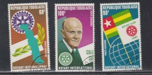 Togo # C183-185, Rotary International, Used CTO, 1/2 Cat.