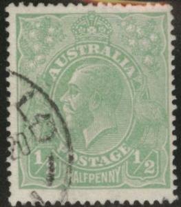 Australia Scott 19 used half p emerald KGV 1915 stamp