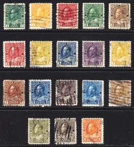 Canada Scott 104-22 complete set F to VF used.  FREE...