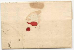 US Stampless Ship Cover Folded Letter Bristol via Liverpool Paid Dec 27, 1835