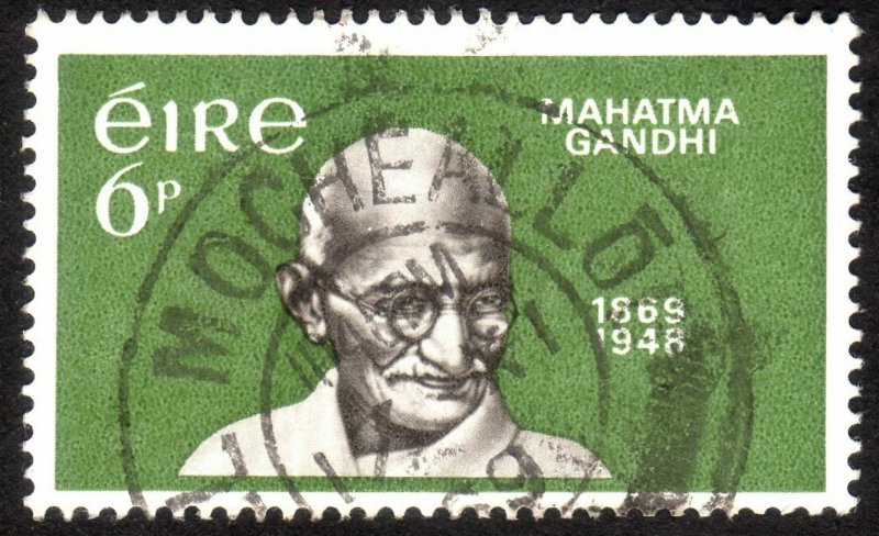 1969, Ireland 6p, Mahatma Gandhi, Used, Sc 275