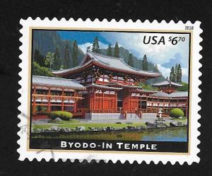 New 2018 - ($6.70) - Byodo-In Temple Hawaii, used single off paper