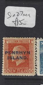 PENRHYN ISLANDS  (P0310BB)   ON NZ  KGV  1/-       SG 27       MOG