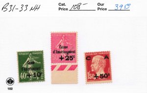 FRANCE   B31-33   MNH