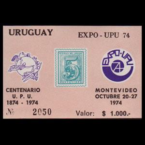 URUGUAY 1974 - Scott# 893A S/S UPU Cent. NH