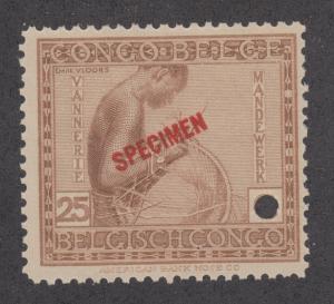 Belgian Congo Sc 93 MNH. 1923 25c Native, red SPECIMEN ovpt