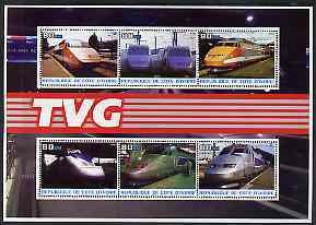 IVORY COAST - 2003 - T V G Trains - Perf 6v Sheet - MNH - Private Issue