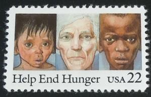 1985 22c Help End Hunger Scott 2164 Mint NH