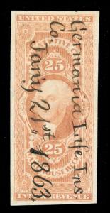 MOMEN: US STAMPS #R50a REVENUE NEAT MANSCRIPT Ex. JOYCE XF