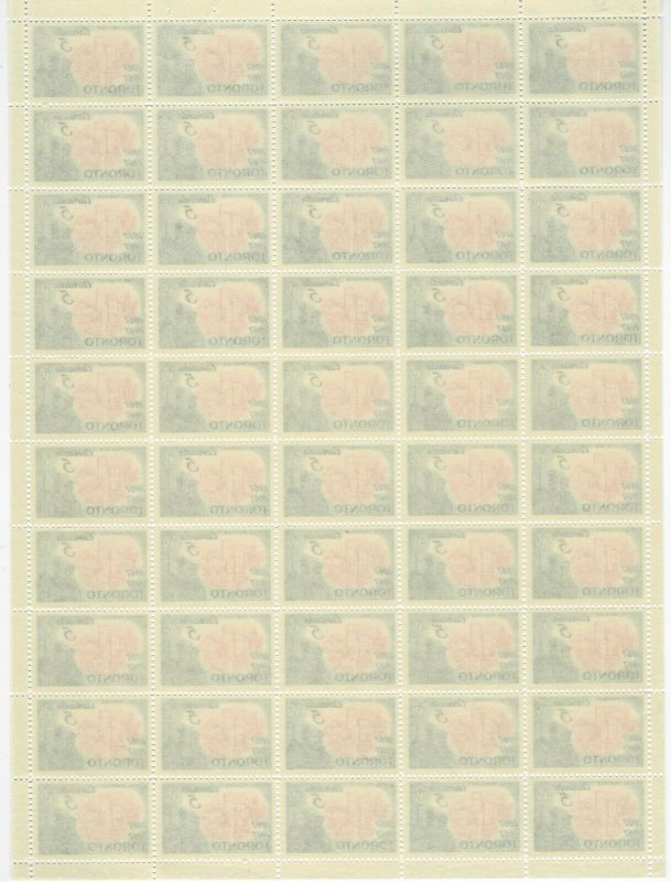 CANADA - #475 - 5c TORONTO CENTENARY FIELD STOCK FULL SHEET (1967) MNH 