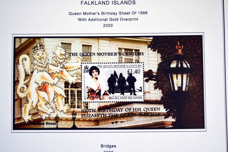 COLOR PRINTED FALKLAND ISLANDS 1878-2020 STAMP ALBUM PAGES (190 illustr. pages)