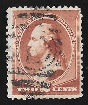 210 2 cents Washington, Red Brown Stamp used VF