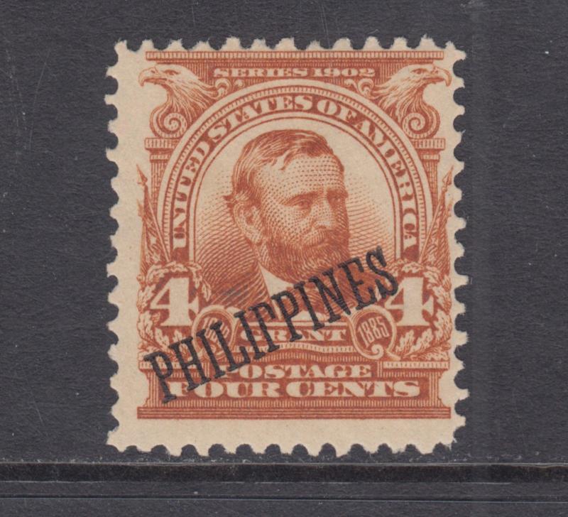 Philippines Sc 229a MLH. 1904 4c orange brown Grant w/ ovpt F-VF