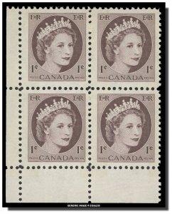 Canada - 337p LL MNH - QE II - Wilding Portrait (1954) 1¢  CV 9.00$