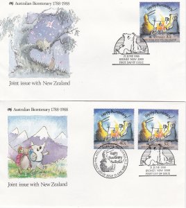 Australia # 1086, Bicentenary + Joint Issue with New Zealand First Day Cover