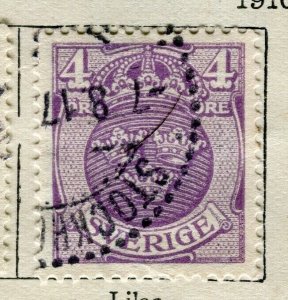 SWEDEN; 1910-11 early definitive series fine used 4ore. value