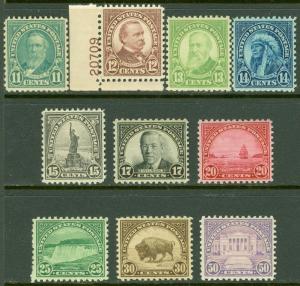 EDW1949SELL : USA 1931 Scott #692-701 VF-XF, MNH Hard to find like this Cat $141