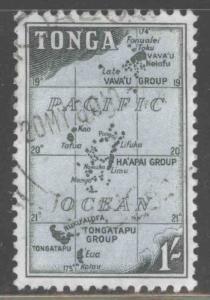 TONGA  Scott 109 Used 1953 map stamp