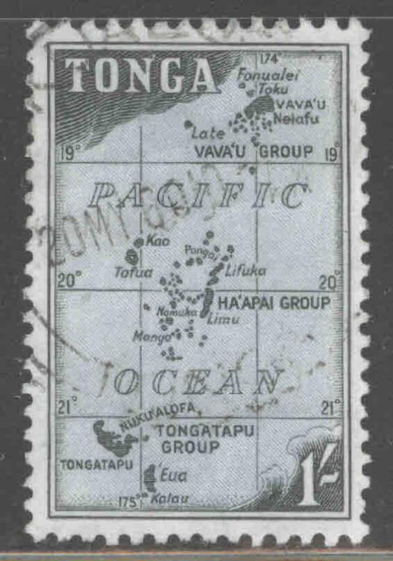 TONGA  Scott 109 Used 1953 map stamp