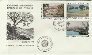 Cyprus 1977 Country Pic Slogan CEPT Cancels ScenicView Stamps FDC Cover Rf 27673