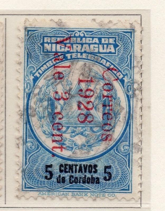 Nicaragua 1928-29 Early Issue Fine Used 5c. Surcharged 111068