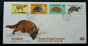 Hong Kong Fauna 1982 Hedgehog Pangolin Deer Wildlife Animal Mammal (FDC) *clean