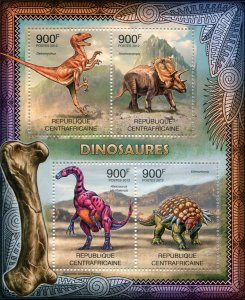 Central African Rep. 2012 DINOSAURS Sheet Perforated Mint (NH)