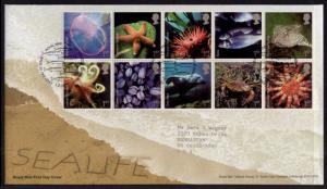 Great Britain 2437a Marine Life Typed FDC