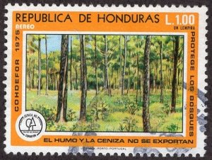 Honduras C598 - Used - 1L Young Forest (1976) (cv $0.75) (1)