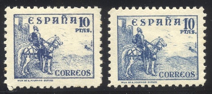 SPAIN #654-55 Mint NH - 1937-40 10p El Cid Issues