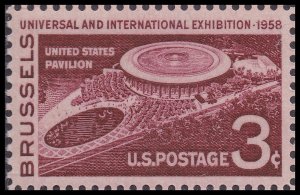 US 1104 Brussels Universal & International Exhibition 3c single MNH 1958