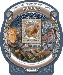 MALDIVES 2016 SHEET WILD CATS FELINES WILDLIFE mld16301b